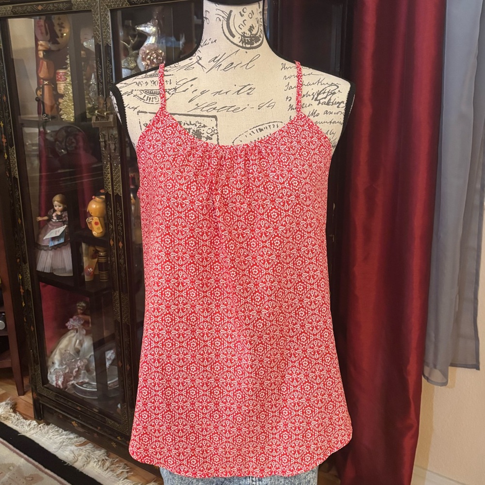 Faded Glory Spaghetti Strap Floral Bandanna Patterned Tank Top